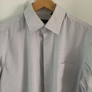 Boss Hugo boss Regular fit windowpane print button down shirt black white